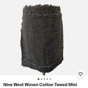 Nine West Charcoal Tweed Mini Skirt